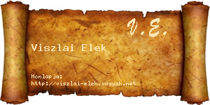 Viszlai Elek névjegykártya